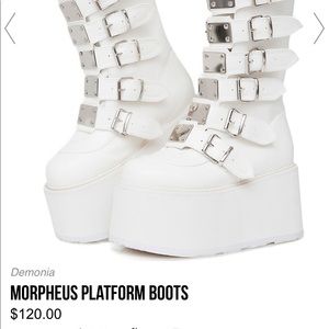 Demonia White Morpheus Platform Boots